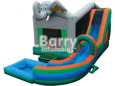Commercial Water Slide Elephant Bounce House With Pool China Manufacturer BY-IC-008